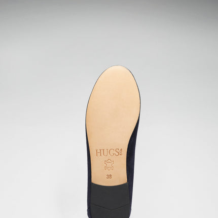 Women's Penny Loafers Leather Sole, Navy Blue Suede