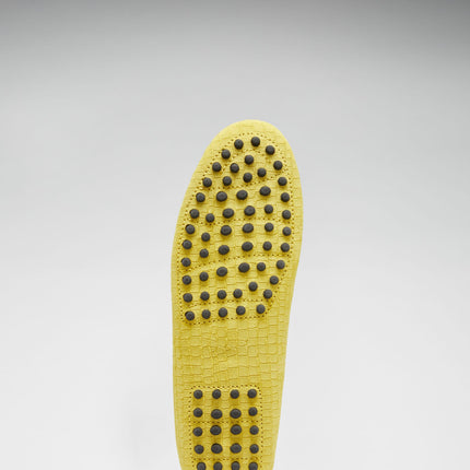 Women's Penny Driving Loafers, Yellow Embossed Suede