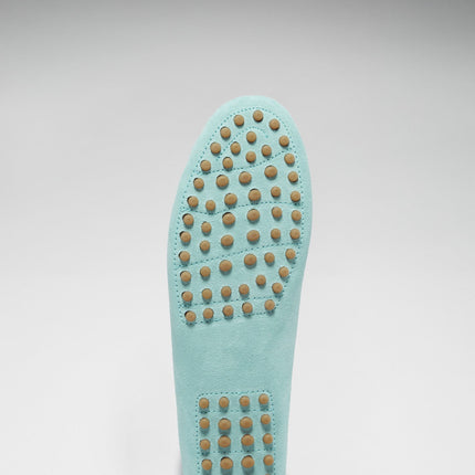 Women's Tasselled Driving Loafers, Aqua Suede