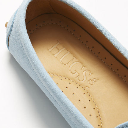 Women's Tasselled Driving Loafers, Sky Blue Suede