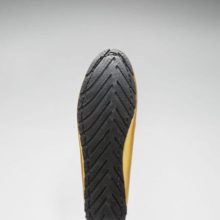 Women's Tyre Sole Penny Loafers, Yellow Gold Leather