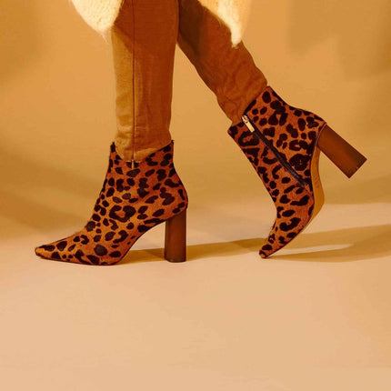 Sapucaia Animal Print Boots – 8.4cm Block Heel Ankle