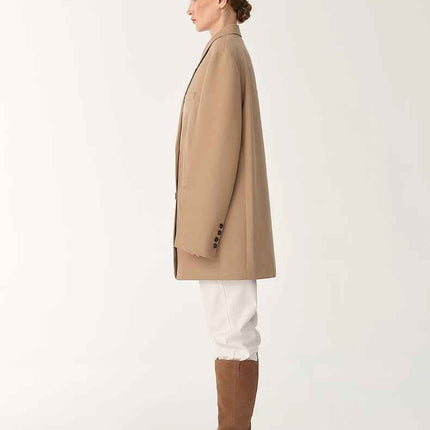 Women's High-Density Fine Silk Wool Peaked Lapel Suit Jacket
