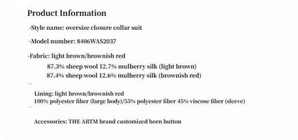 Women's High-Density Fine Silk Wool Peaked Lapel Suit Jacket