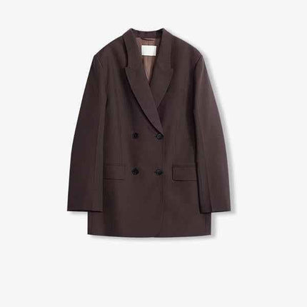 Women's High-Density Fine Silk Wool Peaked Lapel Suit Jacket