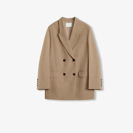 Women's High-Density Fine Silk Wool Peaked Lapel Suit Jacket