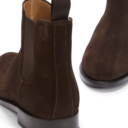 Women's Brown Suede Chelsea Boots, Welted Leather Sole