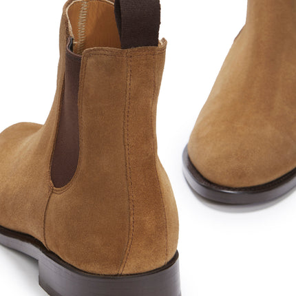 Women's Tobacco Suede Chelsea Boots, Welted Leather Sole